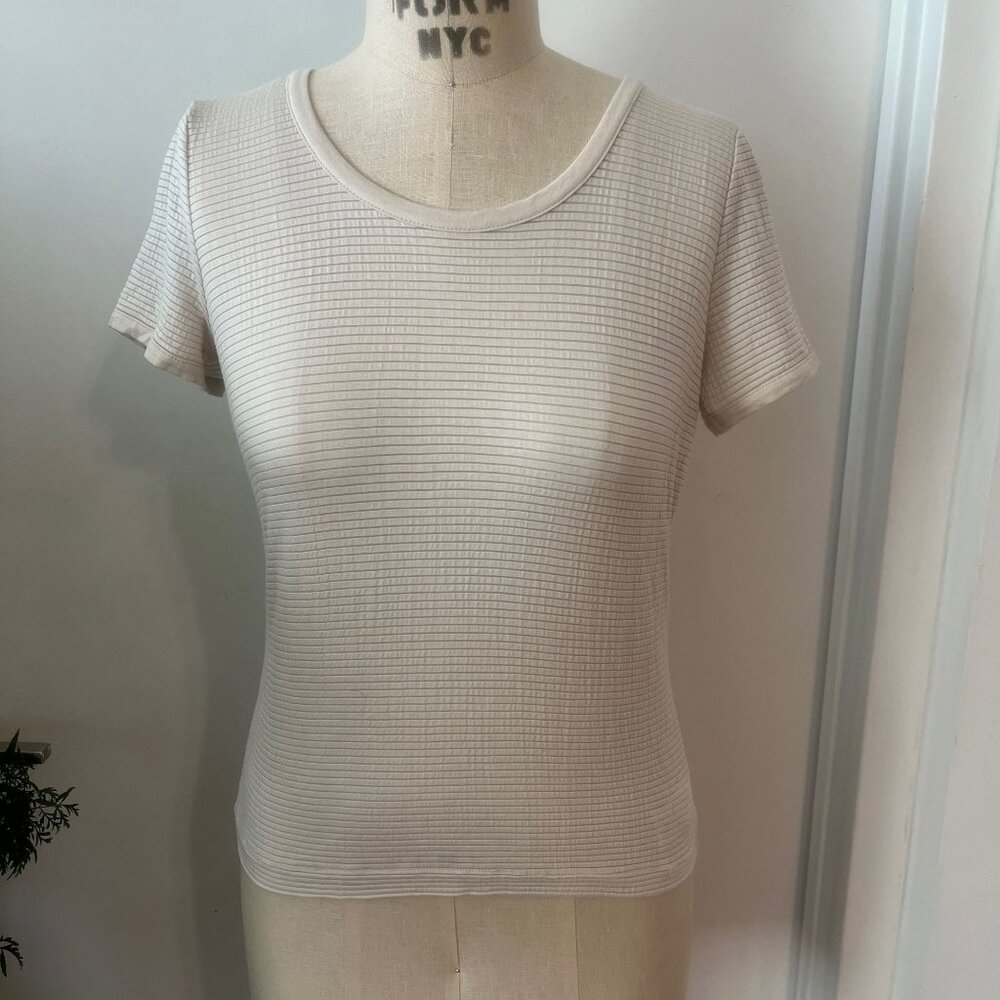 Vintage Armani‎ Collezioni Ribbed T-Shirt Size 6